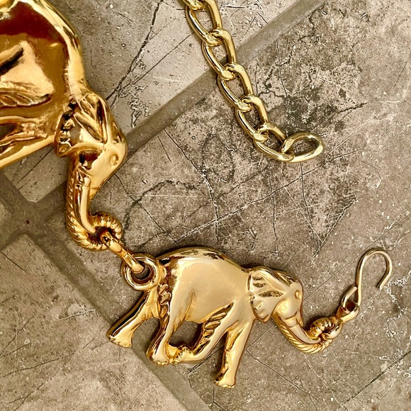 🐘 💕 1980s Gold Tone Chain Belt 💕🐘 - Picture 6 of 15